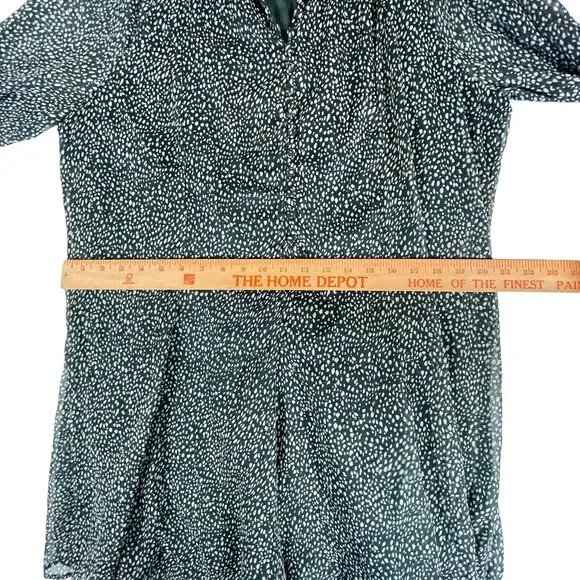Joie Green Animal Print Short Dress Balloon Sleeve Womens SIZE XL Tunic Ditsy - Picture 5 of 13